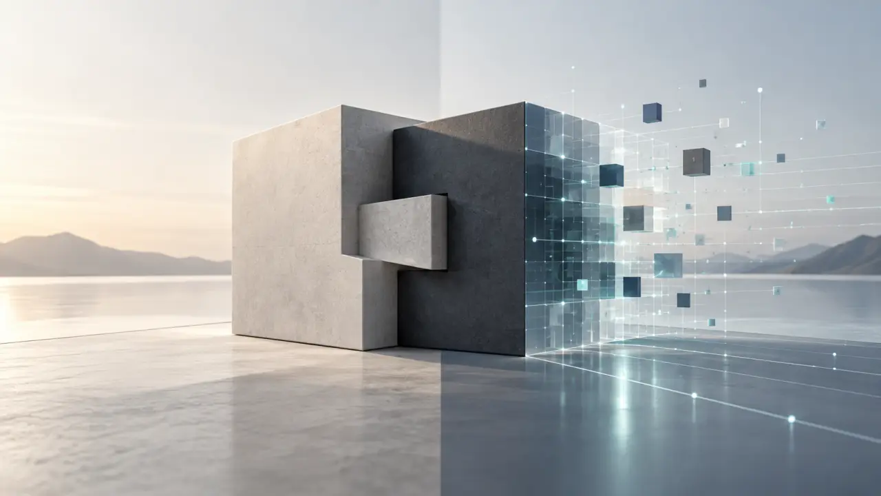 Façade moderne en verre illustrant une stratégie de croissance et de transformation digitale